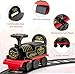 HOMGX Electric Ride On Toy, 6V Powered Toddler Ride-on Train Set with Tracks, Flashing Light, Storage Seat & Anti-tilt Device, Kid’s Ride On Train for Boys & Girls 2+ Years, Gift for Christmas (Black)