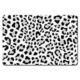 Picture of Rnivvi Dog Food Mat, 12" x 19" Leopard Absorbent Dog Cat Bowl Mat for Food and Water, Cute Anti-Slip Rubber Pet Feeding Rug Protect Floors, Puppy Placemat for Feeding & Watering Supplies, Leopard