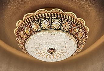 swanart Round Chandelier for Living Room Modern Crystal Ceiling Light Lamp (Multicolour) (Design 1)