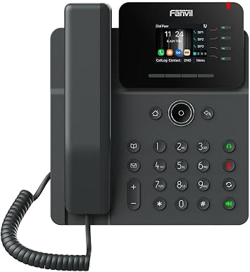 Fanvil V61W VoIP Phone, Wi-Fi 6, 4 SIP Lines, 2.4-Inch Color Display, Dual Gigabit PoE, Power Adapter Not Included