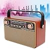 mumisuto Draagbare korte golfradio, FM/MW/KW-radio, draagbare USB-radio-ontvanger met oplaadfunctie voor U-disc, bluetooth-geheugenkaart thuis