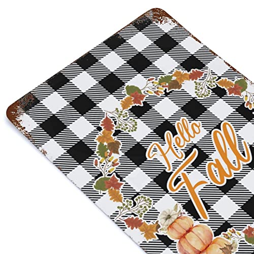 Panneau en métal Hello Fall et décoration de pelouse d'automne - 7