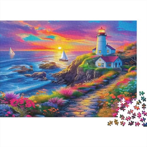 Puzzle de 1000 piezas de faro costero para relajación en el hogar y decoración 2