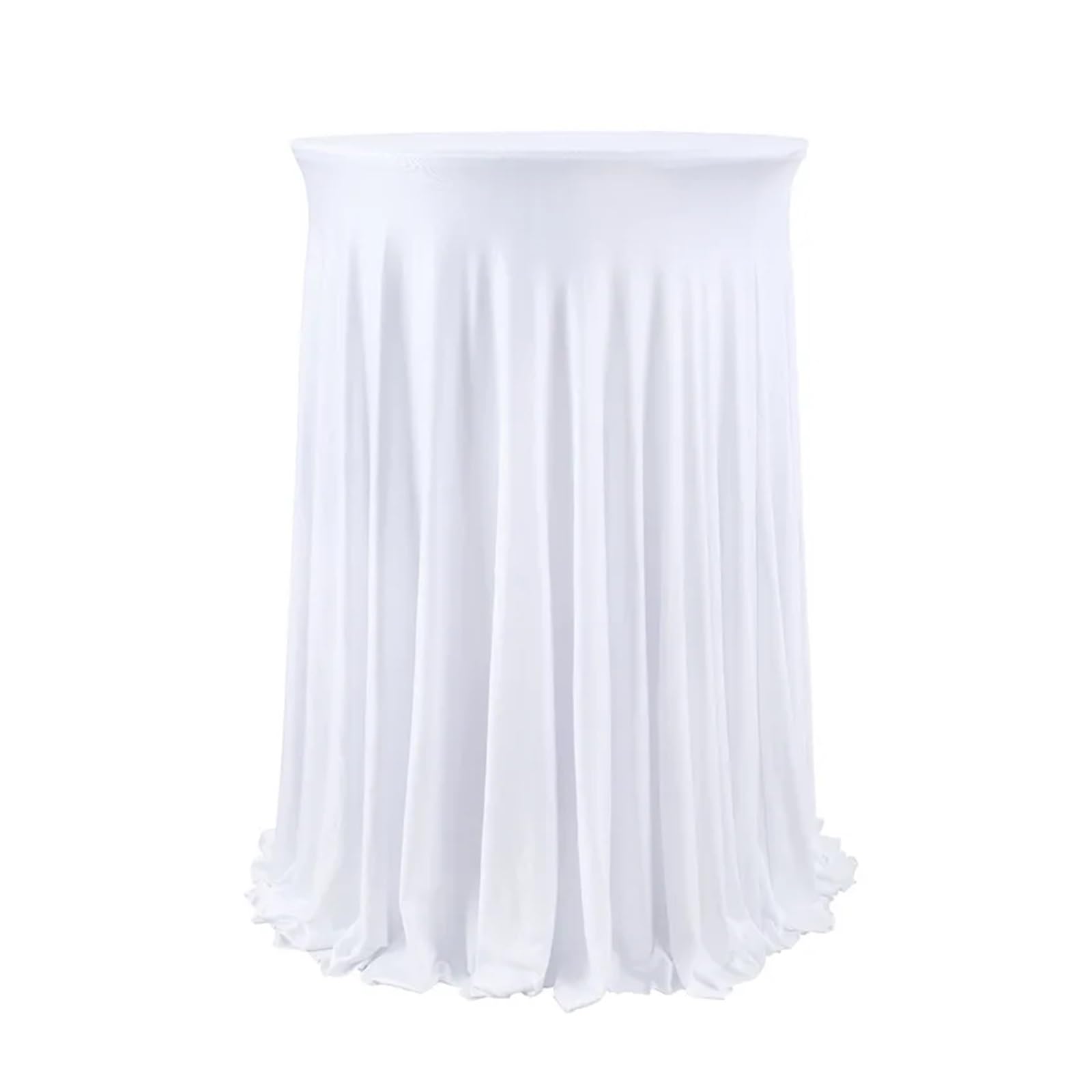 XUCZHAI Round Spandex Cocktail Tablecloths with Skirt Table Cover Stretch Tablecloth for Bar Wedding Party Banquet For Banquets, Wedding, Parties(White,60x110cm)