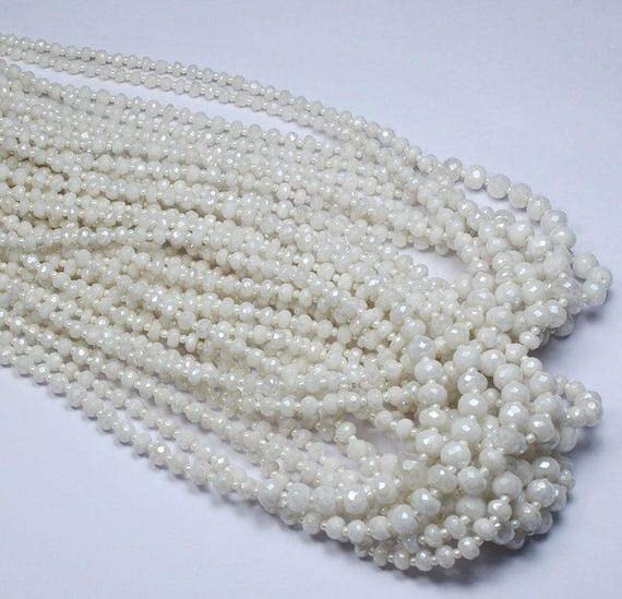 Quartz blanc mystique perles facettées de 4-6 mm pour création bijou