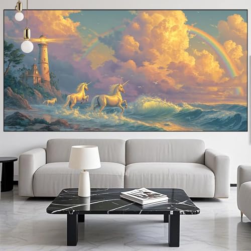 Cadeau peinture diamant licorne 60x120cm LK-208 pour amateurs de loisirs créatifs