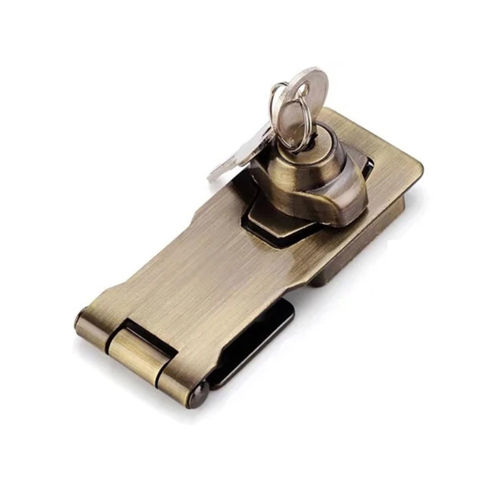 2 Pcs Keyed Hasp Locks Twists Knob Locking with Keys and Screws Thick Door Lock for Cabinet Small for Doors(2.5inch Green Bronze)