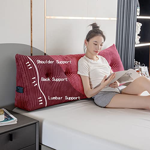 Activance Large Triangular Headboard Wedge Bed Rest Reading Pillow Backrest Positioning Support Bolster Cushion With Removable Cover  thumb #2