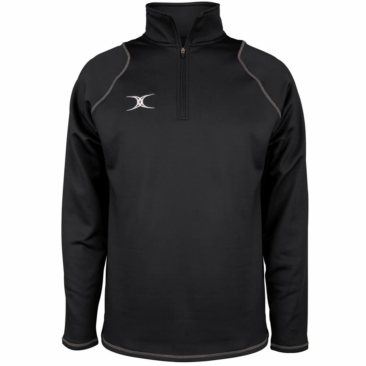 Gilbert Barbarian Rugby 2019/20 Quest Maglia in Pile con Cerniera a 2 Quarti – Uomo – Nero – S