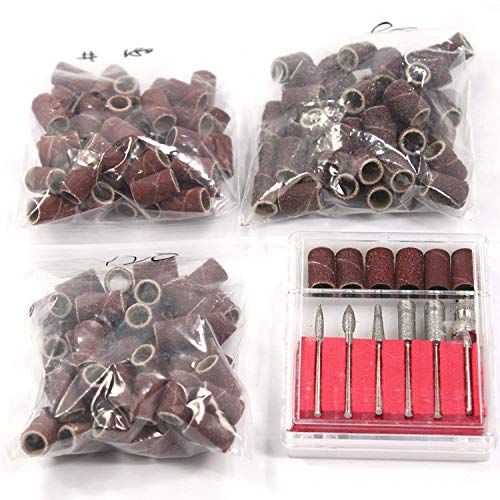 ~Ships From CA, USA~ 2in1 Comb Set 6PCS Nail Drill Bits Manicure & 150 PCS Nail Drill Sanding Bands Roll 80" 120" 180"