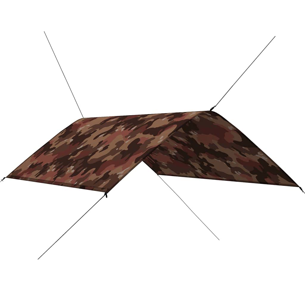 Outdoor-Tarp Bâche de camping imperméable avec piquets et cordes, housse de sac à dos légère et auvent pour hamac en polyester 180T 3 x 2 m