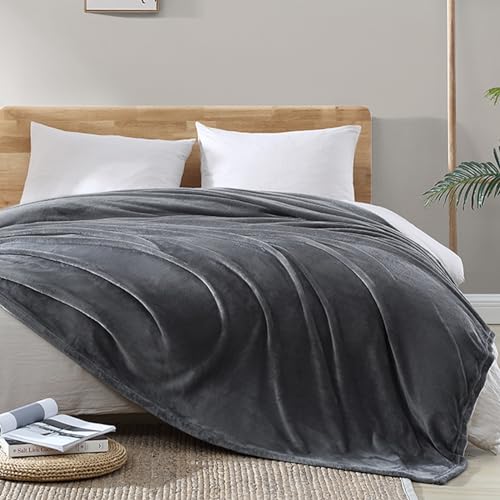 Hansleep-Fleece-Blanket-Twin-Size-Grey-Soft-Cozy-Twin-Blanket-Fuzzy-Flannel-Lightweight-Blanket-for-Bed-Sofa-Couch-Travel-Camping-60-x-80-Inches