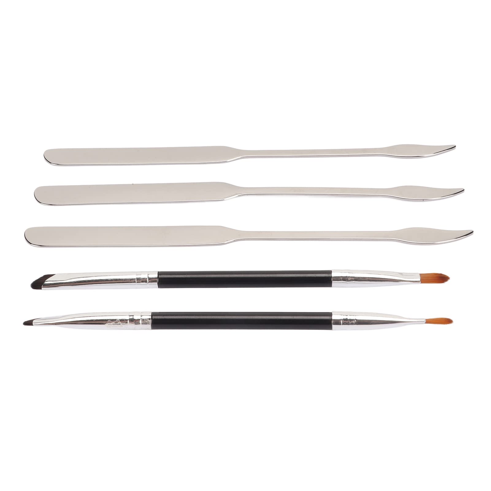 Double Headed for eye liner BrushEyeliner Brush Set, for eye liner Brush, 2pcs for eye liner Brush Set with 3pcs Makeup Spatula Thin Double heads Soft Makeup for eye liner Brush