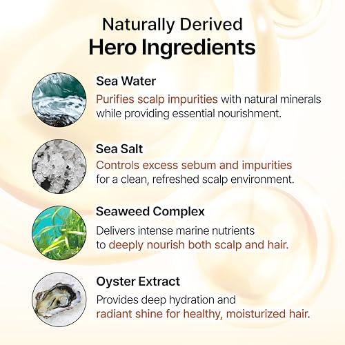 Image of GROWUS Sea Salt Clarifying Shampoo - Scalp Detox for Oily, Itchy Scalp, Purifying Shampoo for Build Up & Flakes, Free from Harsh Sulfate & Paraben, 16.9 fl. oz.