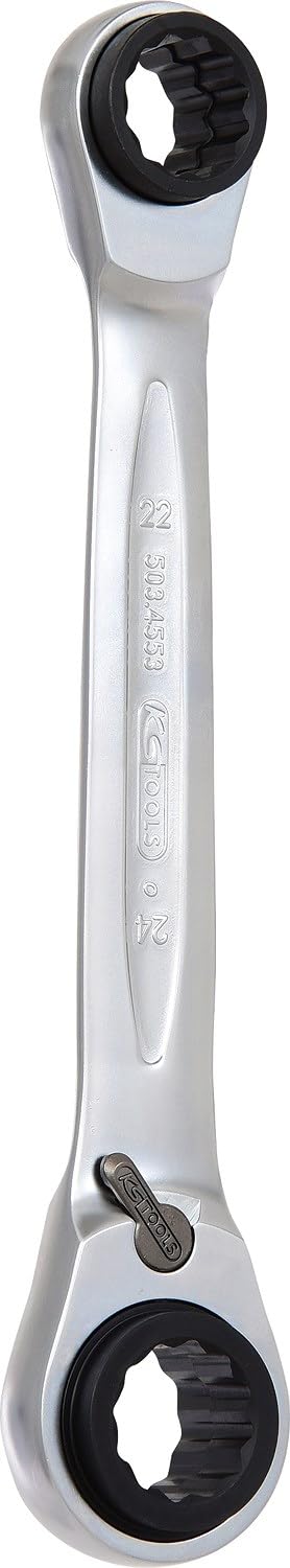KS Tools 503.4553 4 in 1 GEARplus umschaltbar Doppel-Ratschenringschlüssel, 21x22x24x27mm