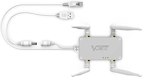 Miniatura 3 de VONETS VBG1200 Mini Industrial Dual Band 2.4GHz5GHz WiFi PuenteRouter WiFi a EthernetAC1200 Extensor de rango de señal WiFi 1 RJ45 macho (10100Mbps)