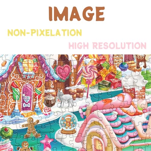 Rompecabezas escénicos divertidos de invierno para adultos, 1000 piezas, rompecabezas de rompecabezas mágicos y dulces, bonitos rompecabezas artísticos coloridos miniatura 4