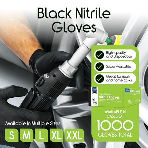 Image of Inspire Black Nitrile Disposable Gloves | 4.5 Nitrile Disposable Safety Medical Cooking Cleaning Gloves