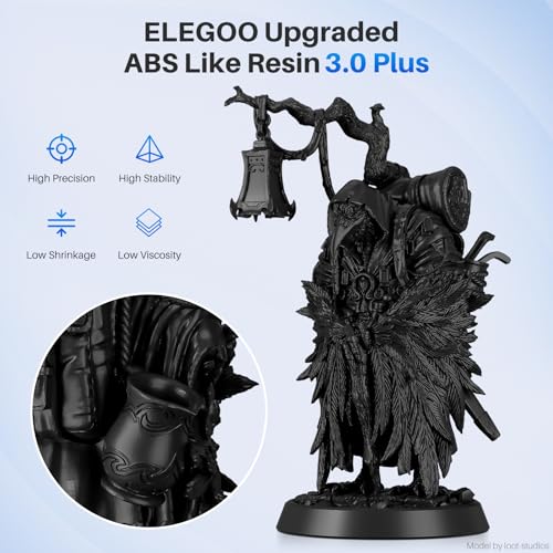 Image of ELEGOO ABS-Like Resin 3.0 Plus, 3D Printer Resin with Low Viscosity and High Precision, 405nm Rapid UV-Curing Photopolymer Resin, 3D Resin for LCD /DLP 3D Printing, Black 1000G