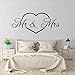 Mr Mrs Love - Adesivo da parete in vinile, motivo cuore, per camera da letto, soggiorno, decorazione per la casa, 65 x 29 cm