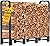 AMAGABELI GARDEN & HOME 4ft Firewood Log Rack Outdoor Indoor Heavy Duty Wrought Iron Fire Wood Holder Outdoors Stand Tubular Wood Pile Lumber Storage Stacking Log Bin Black
