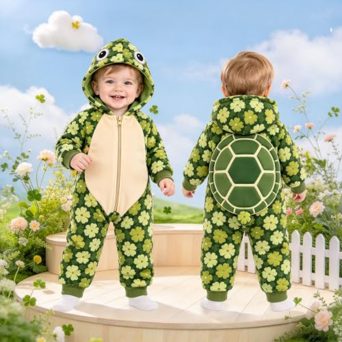 Baby Boy Girl Hooded Romper, Long Sleeve Jumpsuits Full Zip Onesie Clothes - image 3