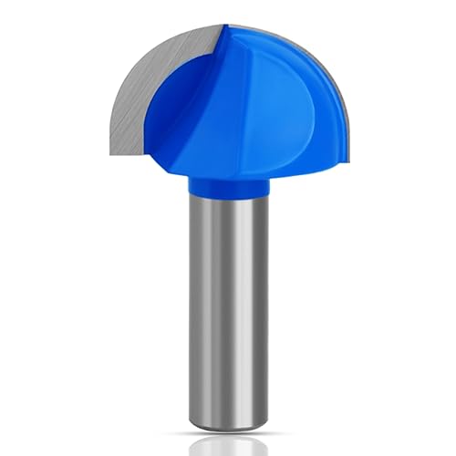 ASNOMY Broca de enrutador de caja de núcleo de diámetro de corte de 1-12 pulgadas, vástago redondo de 12 pulgada, brocas de enrutador de caja de