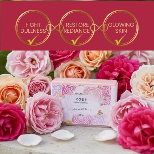 Image of Rose Soap | Pure & Gentle Bathing Bar for Glowing Skin | Nourishing & Aromatic Soaps for Men & Women | Natural Cleansing Bar For Moisturising | Soap for All Skin Types | Pack Of 6