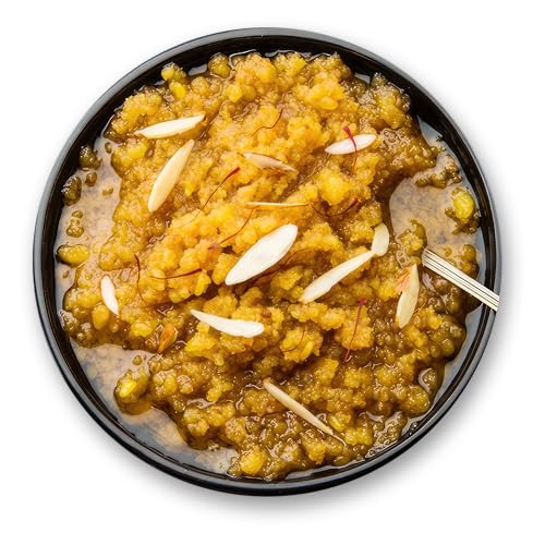 Image of FzyEzy Freeze-Dried Moong Dal Sheera | Instant Gourmet Delight Traditional Indian Dessert | Ready-to-Eat | Instant Meal | Indian Cuisine | Delicious & Convenient Snack or Dessert | 150gm