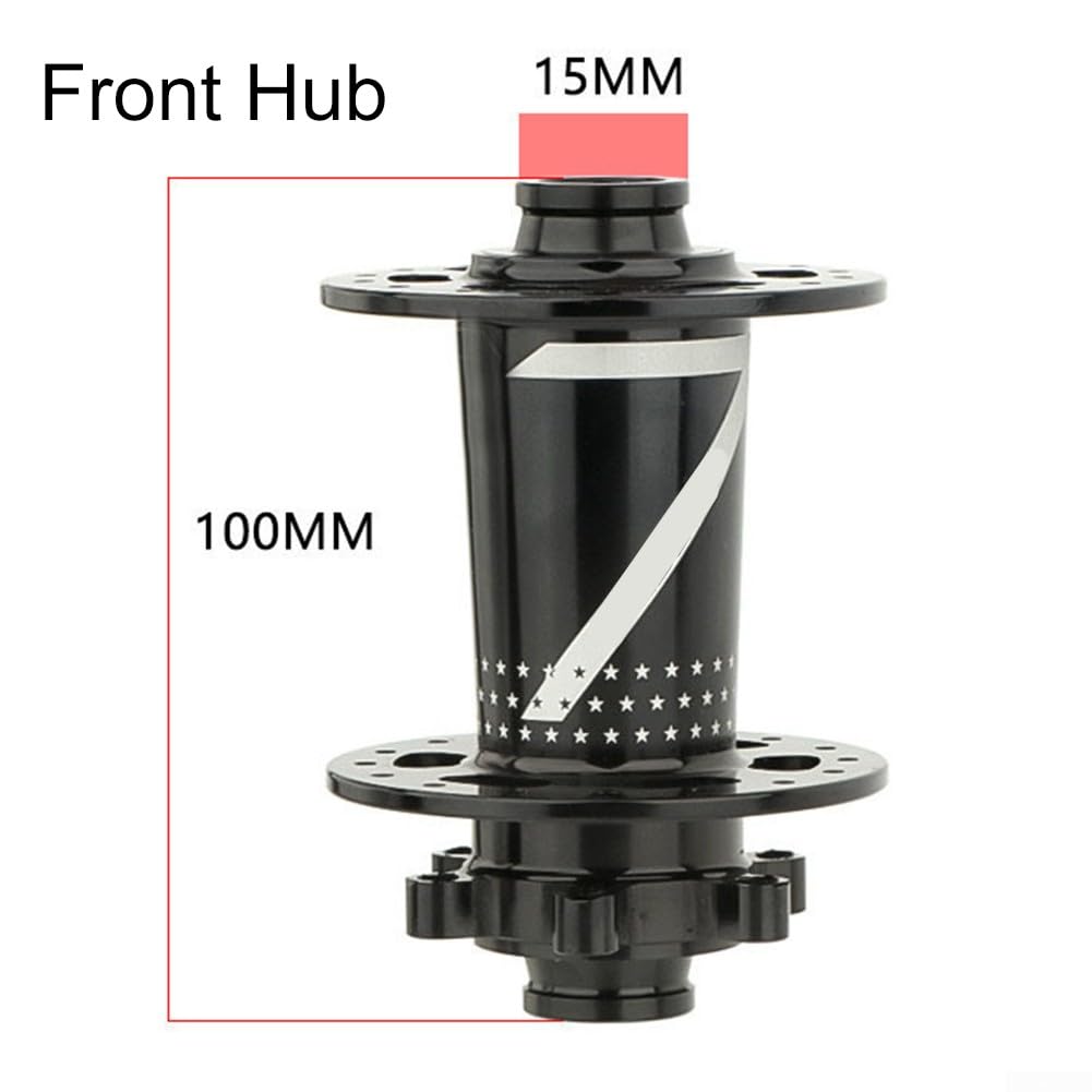32-Loch-Mountainbike-Nabe mit 4 Kugellagern für vorne 15 x 100 mm und hinten 12 x 142 mm Steckachse, geeignet für 7-12-Gang-Kassetten und Scheibenbremssysteme (bunt)