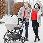 Leeboom Kinderwagen-Handwärmer-Handschuhe, wasserdicht, Kinderwagen-Muff, Handwärmer, windabweisend, mit warmem Fleece und Baumwolle, Handwärmer, Kinderwagen, Universalgröße für Buggy