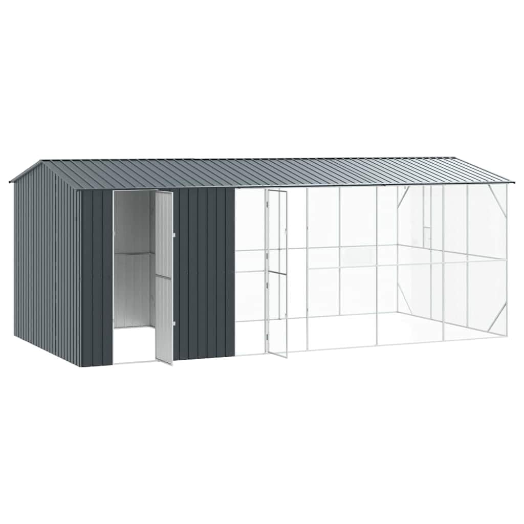 INLIFE Vogelkäfig Anthrazit 645 x 310 x 247 cm Verzinkter Stahl,Tier- & Haustierbedarf,Haustierbedarf,Vogelbedarf,Vogelkäfige & -ständer,Anthrazit,222.25 KG,3325163