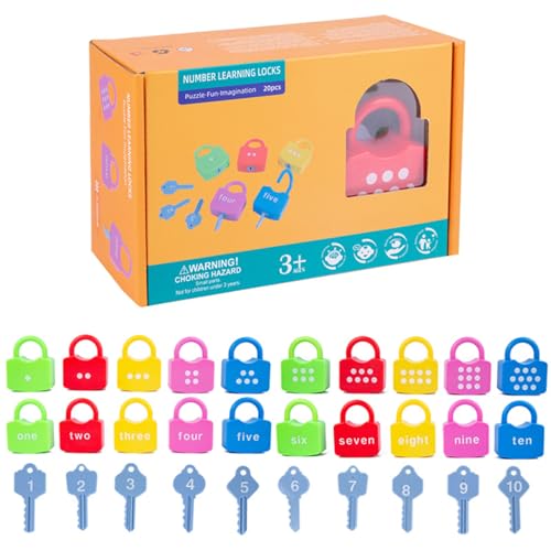 Mordederas Y Chupones, Toy Juguetes Combinación Números - Candados para niños y Juguete emparejamiento Llave,Juego Juguetes con Cerradura y Llave Montessori, Juguetes Cognitivos...
