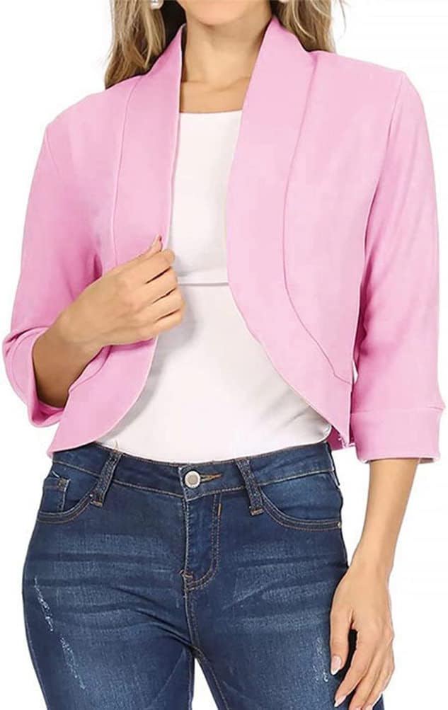 Damen Blazer Slim Fit Elegant - Business Sakko Mit Taschen