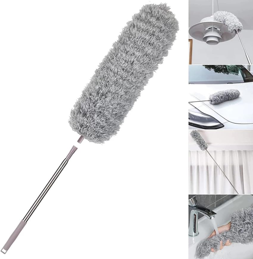100" Ultra Long Electrostatic Microfiber Duster, 8-Level Telescopic Rod, Detachable Head & Pole, Bendable & Washable Duster Head, Ergonomic Handle, Silicon Rubber Cap (B0DC5N61M7) Amazon Price History, Amazon Price Tracker