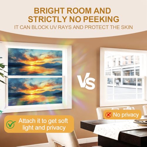 Image of Sunset Lake Mountain Window Film 39.37x17.32in Cling