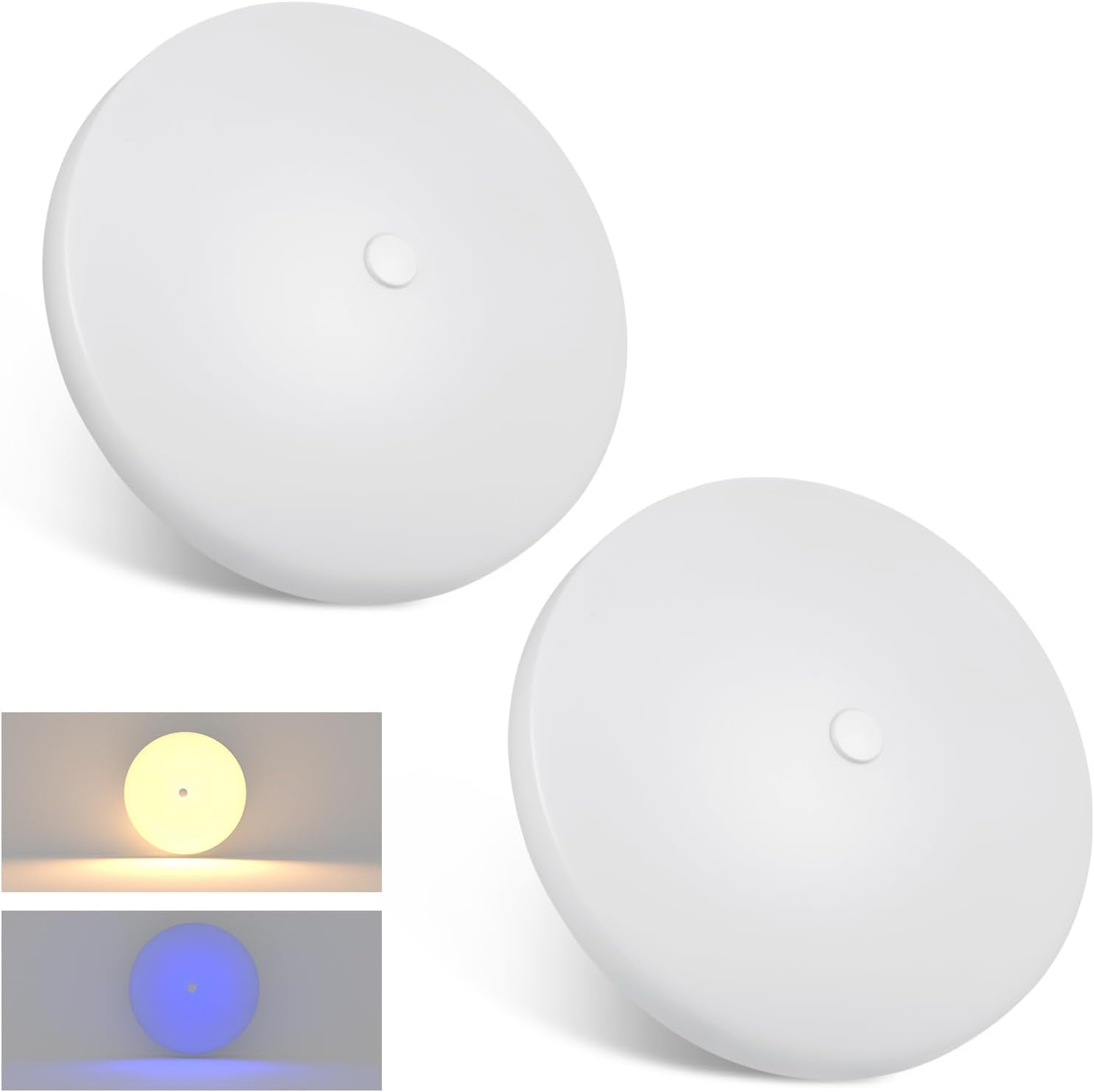 acegoo RV Ceiling Dome Light 4.5 Inch 12V Overhead LED Puck Light for Motorhome Boat Camper Trailer Truck Car, Surface Mount CRI90+ 2-Pack (3000K with Blue Nightlight)