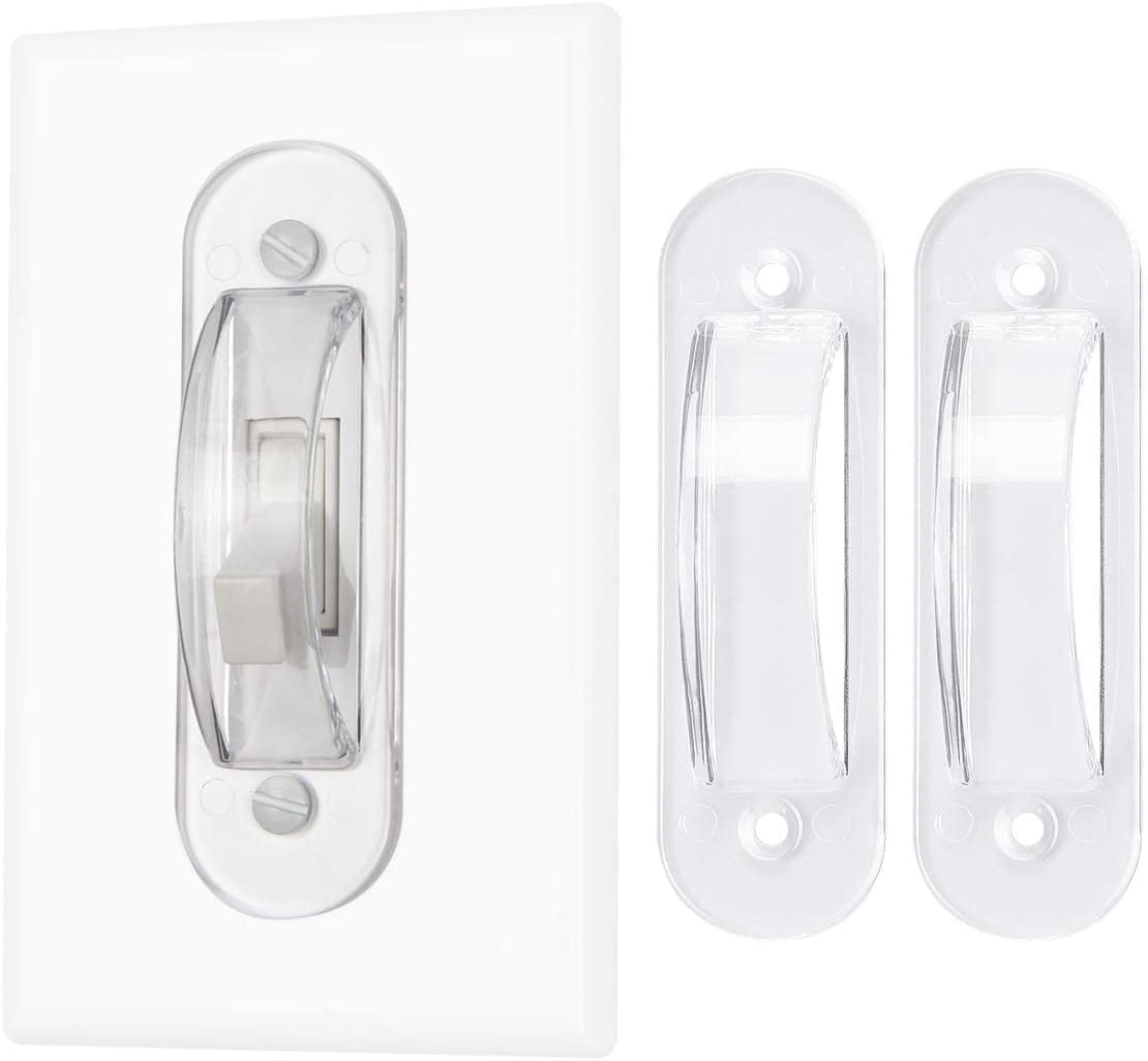 Wall Switch Guards Plate Covers Child Safety Security Home Decor (2 Pack), Clear – Keeps Light Switch ON Or Off Prevent Accidental Device Turn On or Off…