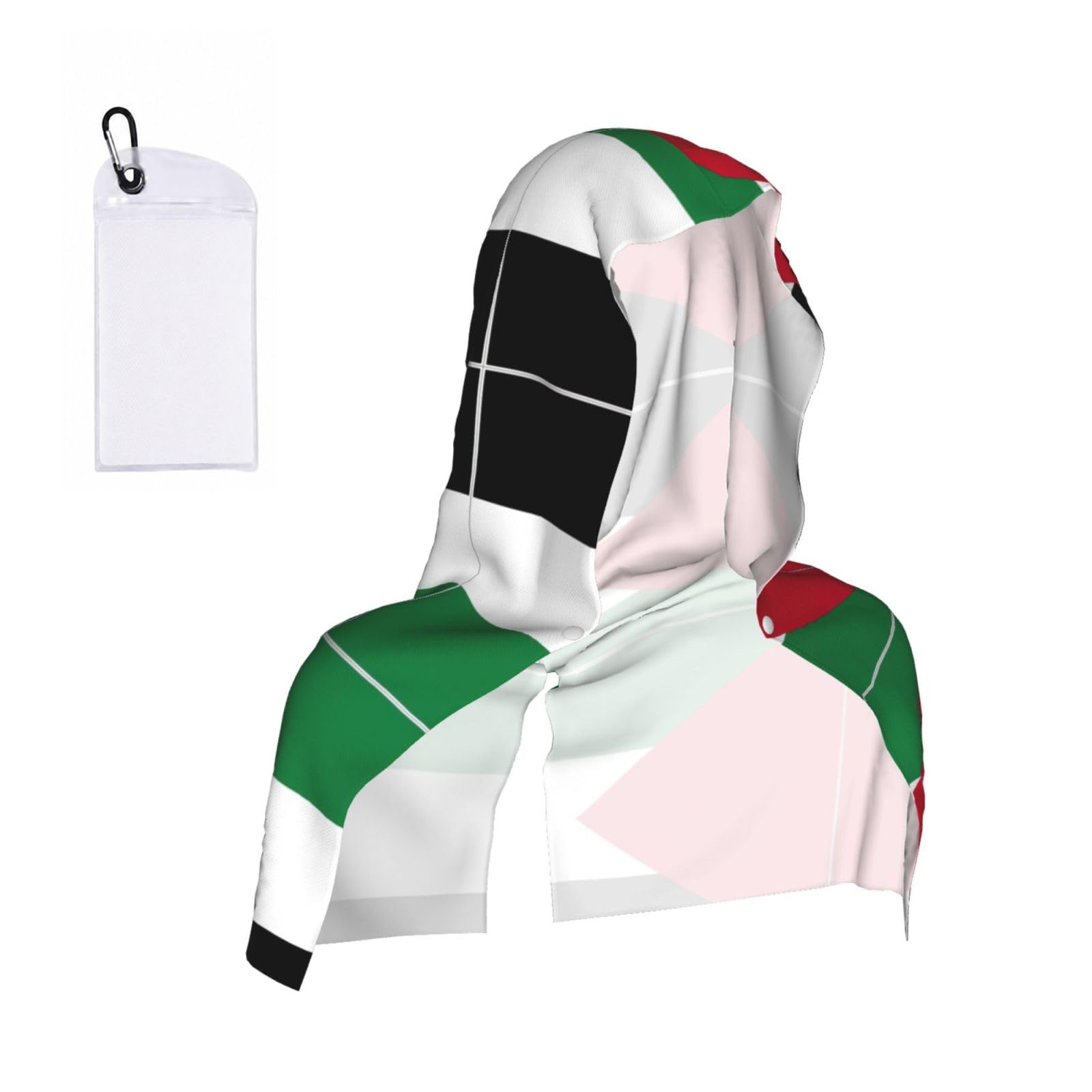 DUWAA Palestine Flag Print Cooling Hooded Sports Towel, 30×60cm Quick Drying Summer Cool Head Wrap For Neck And Face
