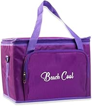 لانش باج حرارية لتخزين الطعام بسعة كبيرة من بيتش كول، لون أرجواني فاقع، سعة 35 لتر