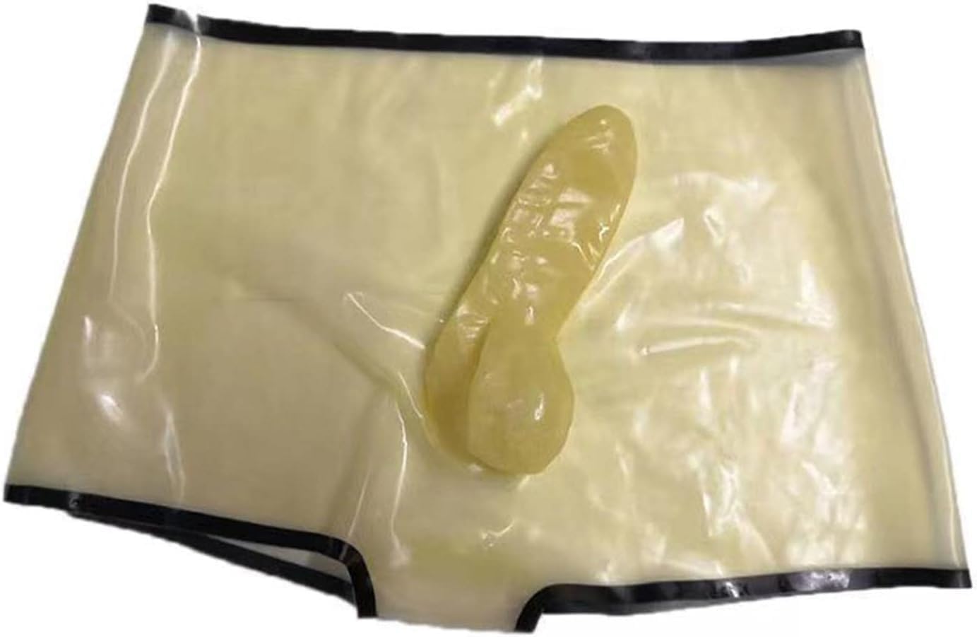 Men Latex Shorts Briefs Boxer Shorts without Zipper Rubber Underwear Half Pants Tight High Elastic