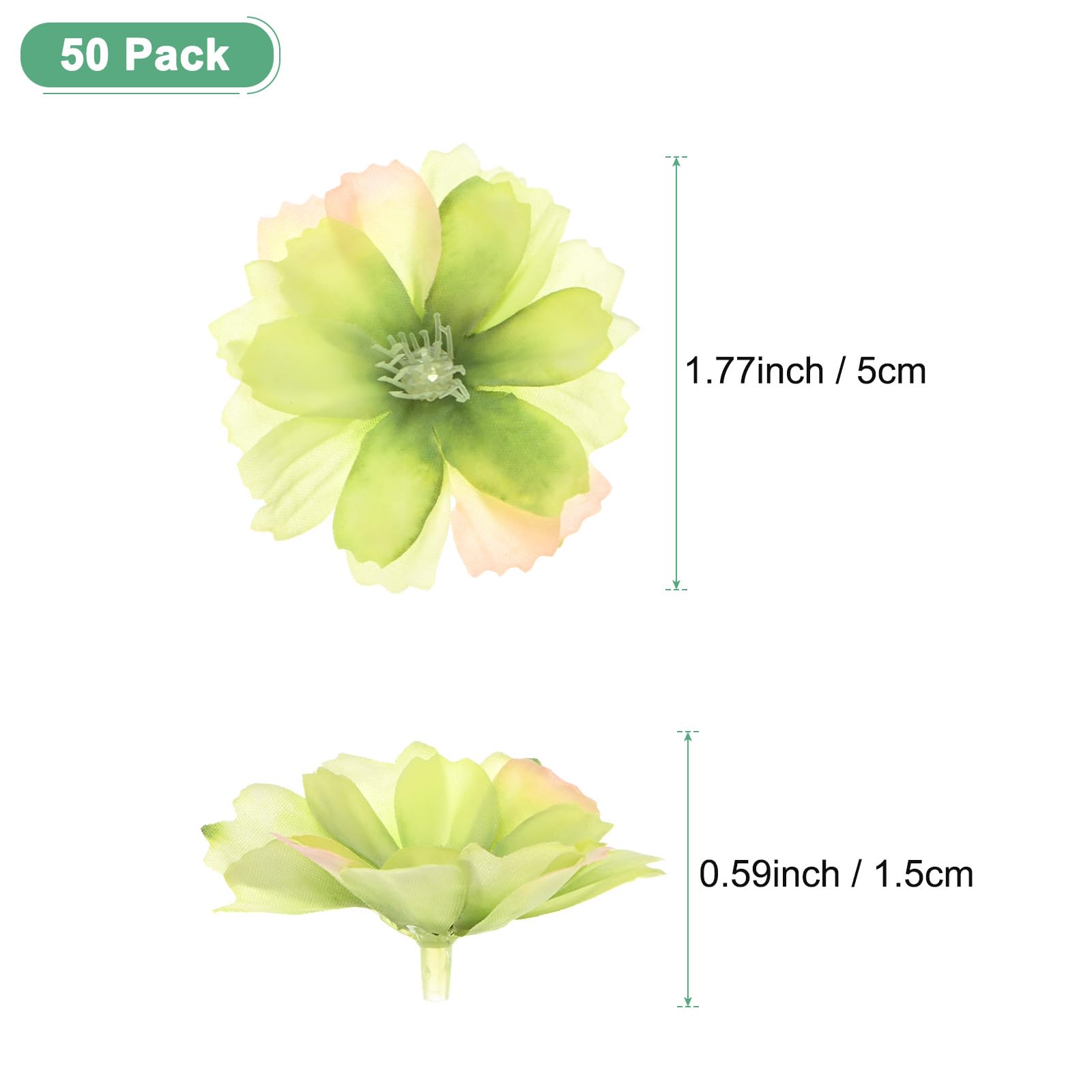 M METERXITY 50-Pack Artificial Flower Heads, Silk Fake Plum Blossom Head for Wedding/Garland/Hat/Shoes/Party Decoration - Image 3