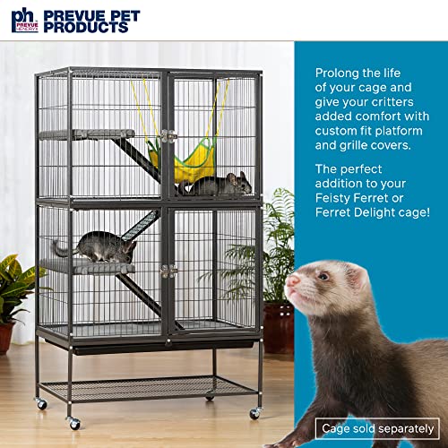 Image of Prevue Pet Products Ferret Cage Plush Fitted Grille and Platform Cover Set, Gray, 30.0 inch L x 20.0 inch W x 0.5 inch Th