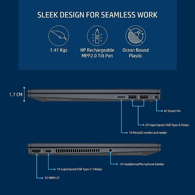 Image of HP Pavilion x360, 12th Gen Intel Core i5-1235U 16GB RAM /512GB SSD 14-inch(35.6 cm) FHD,14-ek0078TU / /