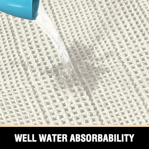 Tapis de bain doux gaufré ivoire absorbant lavable tapis douche antidérapant - 5
