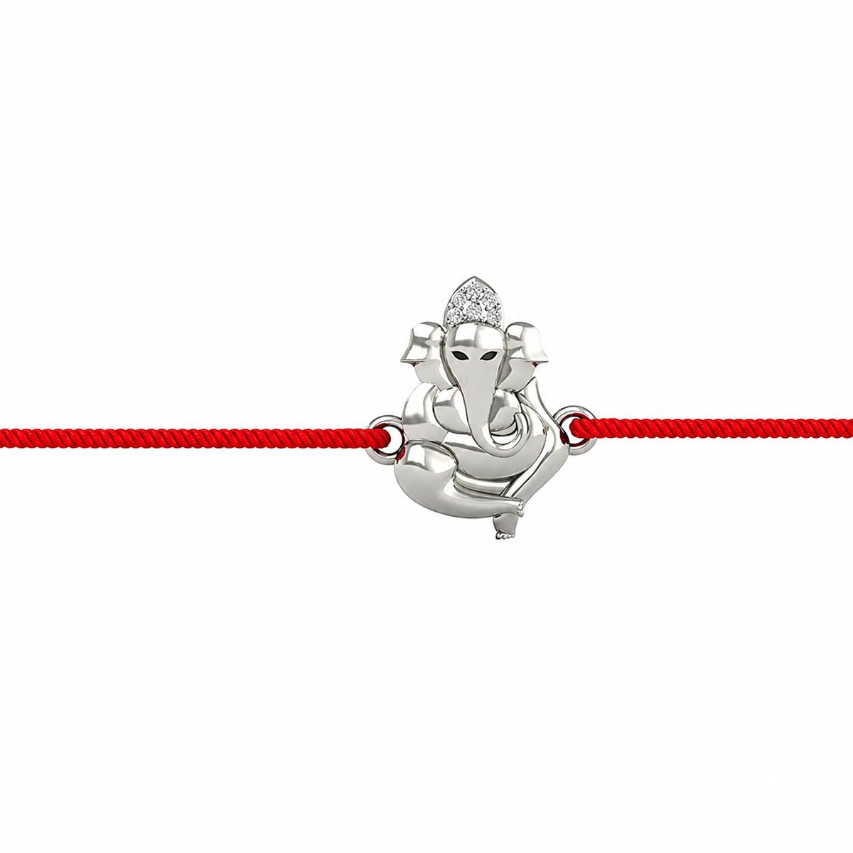 925 Sterling Silver Ganesh Ji Rakhi for Brother | Pure Silver Rakhi with Premium Red Thread | Raksha Bandhan Gift for Men & Boys | Skin Friendly | Handcrafted Designer Rakhi - Gift Ready-image-30