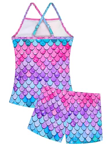 Image of Girls Swimsuit Sleeveless Bathing Suits Back Cutout Summer Swimwear with Removable Chest pad 6-14 Years
