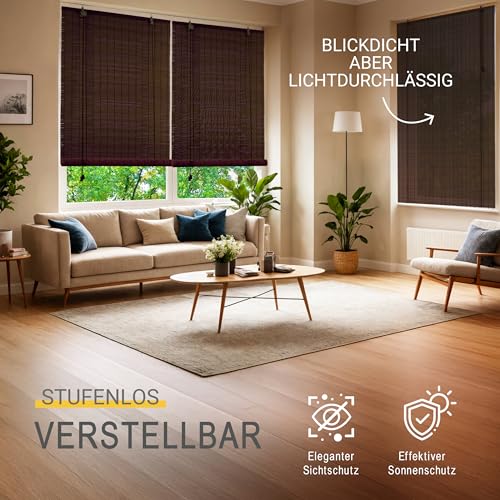 Sol Royal Bambusrollo Sichtschutz Fenster Rollo ohne Bohren mit Klemmfix – Ansicht 2