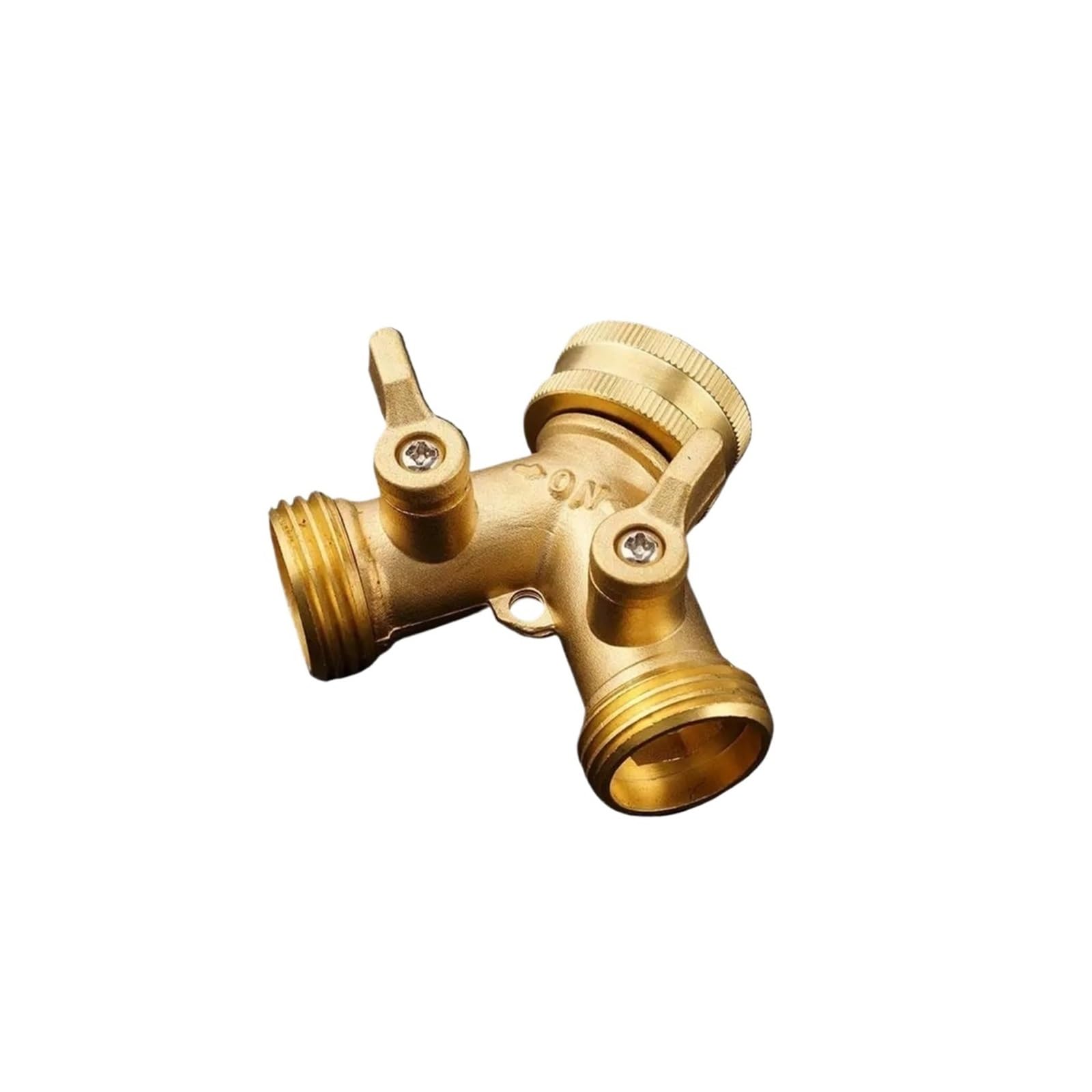Dual Outlet Water Splitter Valve Garden Hose Y Valve Connectors Brass Splitter with Solid Handle Water Adapter 2 Way