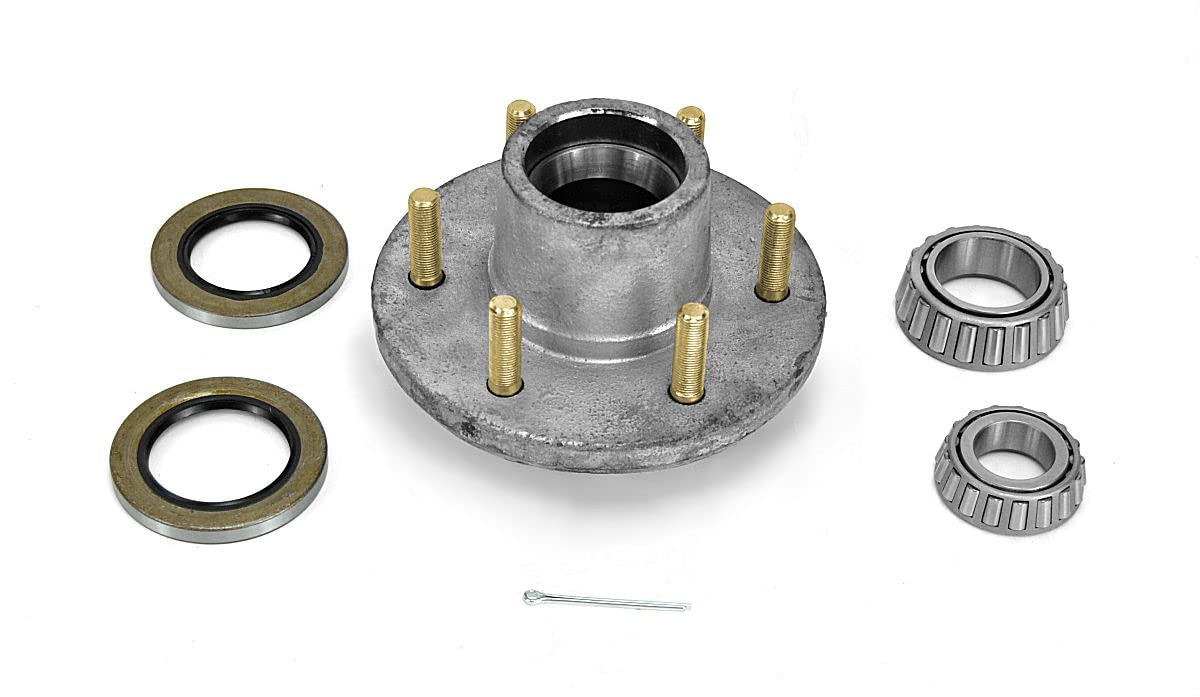 Boat Trailer Hub Galvanized 6 Bolt with Bearings 1 1/4 (15123) 1 3/4 (25580)